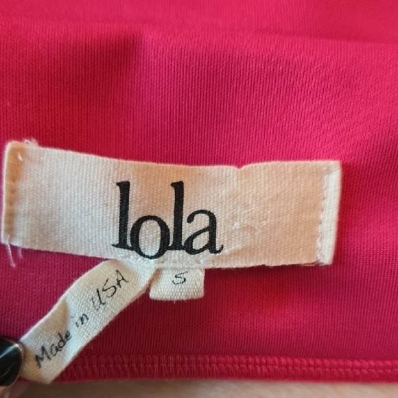 Lola SMALL HOT PINK MINI SKIRT BRIGHT BANDAGE BODYCON HOTTIE SUMMERY BOLD FLIRTY - Picture 6 of 9